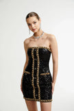 Eulalia - schwarze verzierten Mini-Kleid