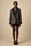 Dianthe grauer Blazer mit Spitze-Details