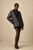 Dianthe grauer Blazer mit Spitze-Details