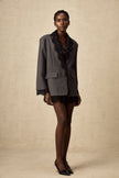 Dianthe grauer Blazer mit Spitze-Details