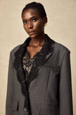 Dianthe grauer Blazer mit Spitze-Details