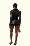 Mirella - schwarze panelled Lederjacke