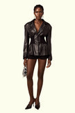 Mirella - schwarze panelled Lederjacke