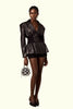 Mirella - schwarze panelled Lederjacke