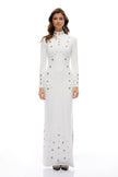 Yasmine Hochgeschlossenes Maxikleid mit Nieten
