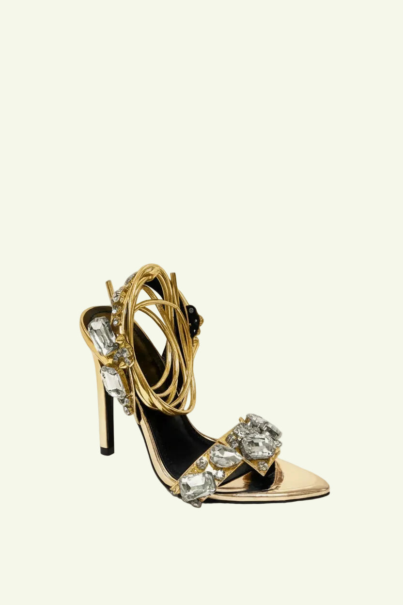 Strass High Heels - Gold