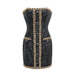 Eulalia - schwarze verzierten Mini-Kleid