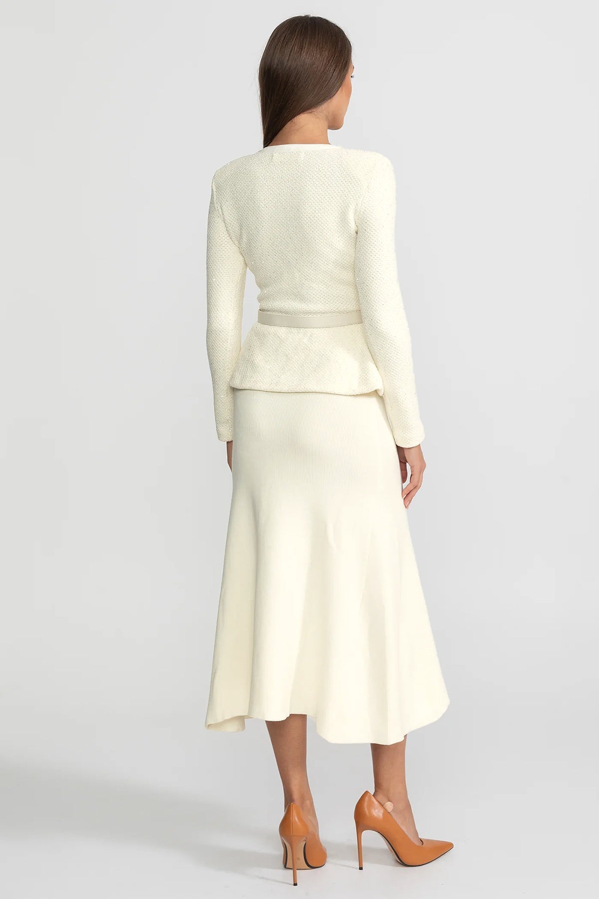 Giada Tweed Midi Dress – Ivoire