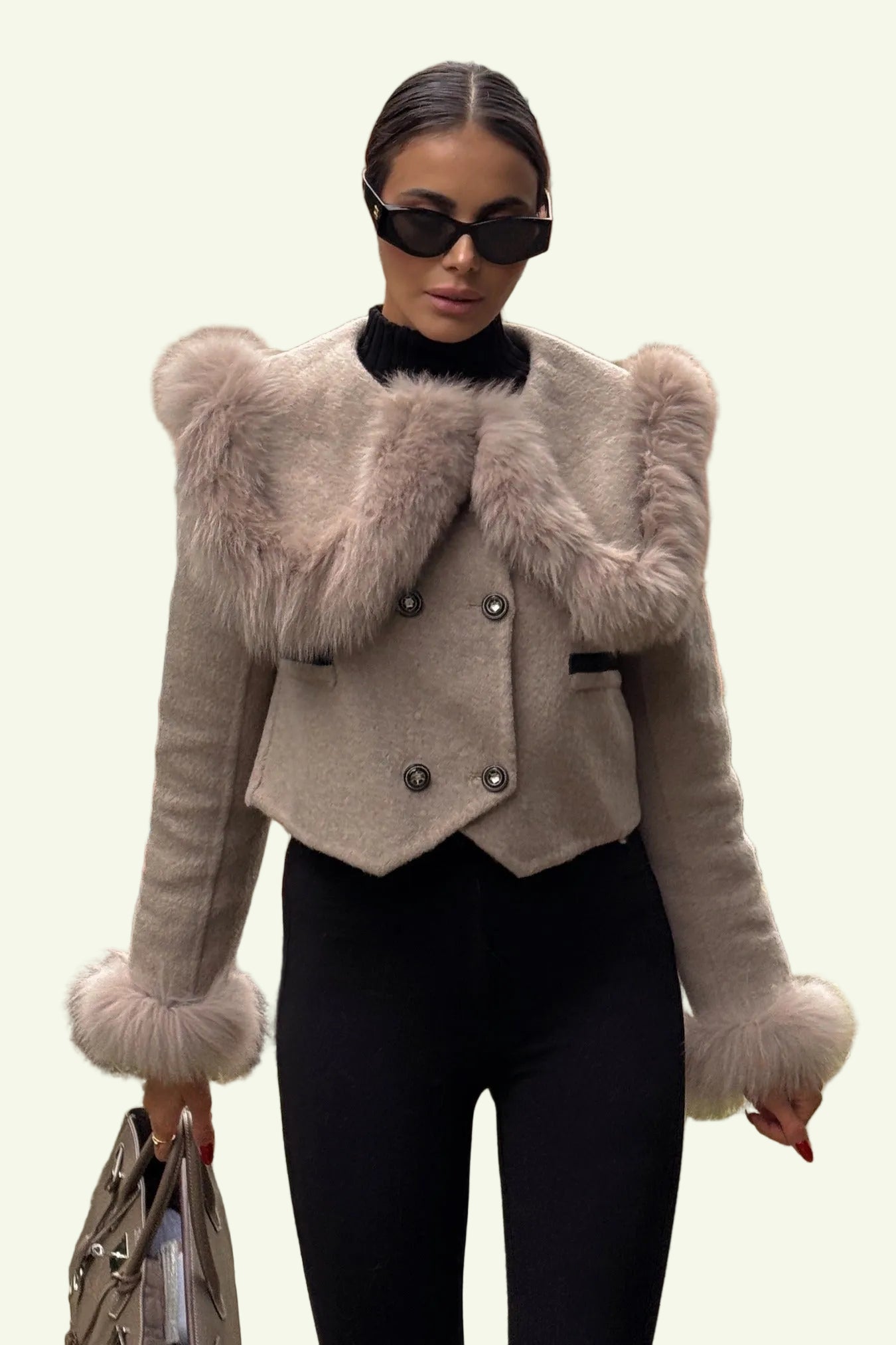 Alessia Cropped Jacket – Braun