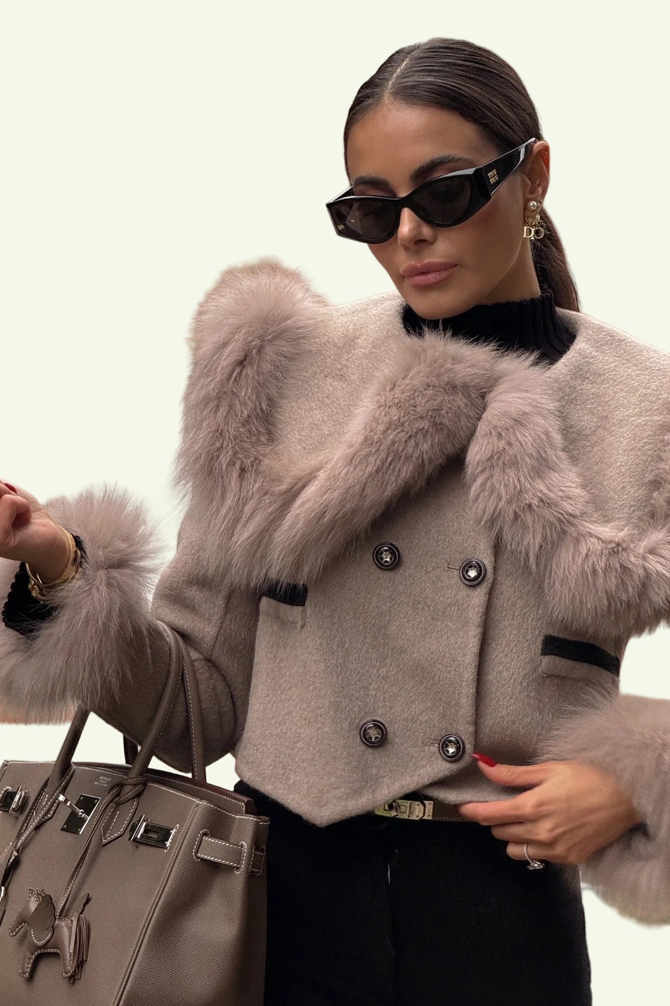 Alessia Cropped Jacket – Braun