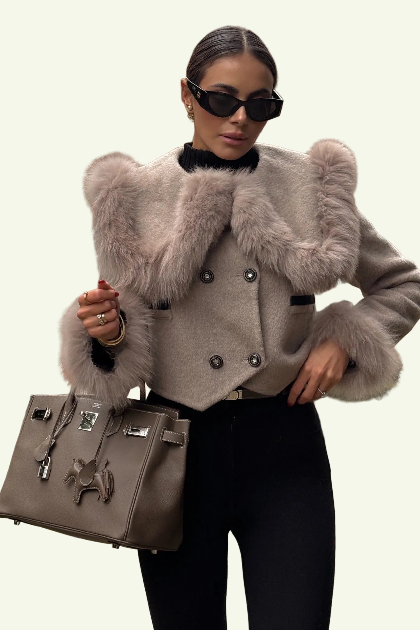 Alessia Cropped Jacket – Braun