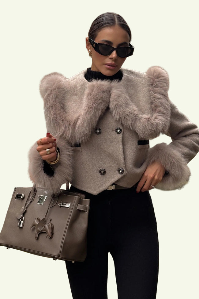 Alessia Cropped Jacket – Braun