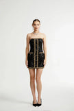 Eulalia - schwarze verzierten Mini-Kleid