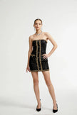 Eulalia - schwarze verzierten Mini-Kleid
