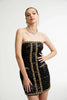 Eulalia - schwarze verzierten Mini-Kleid