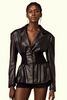 Mirella - schwarze panelled Lederjacke
