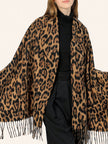 Schickes Leopardenmuster-Fransen-Schal