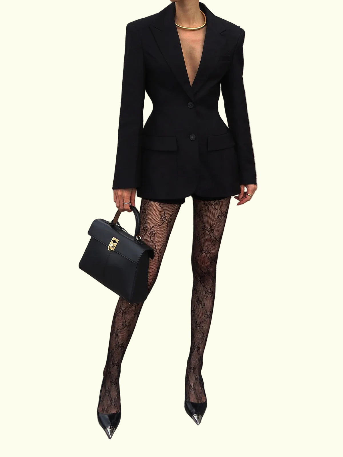 Tüll Durchsichtige Strumpfhosen mit Schleifenmuster