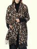 Schickes Leopardenmuster-Fransen-Schal