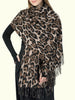 Schickes Leopardenmuster-Fransen-Schal