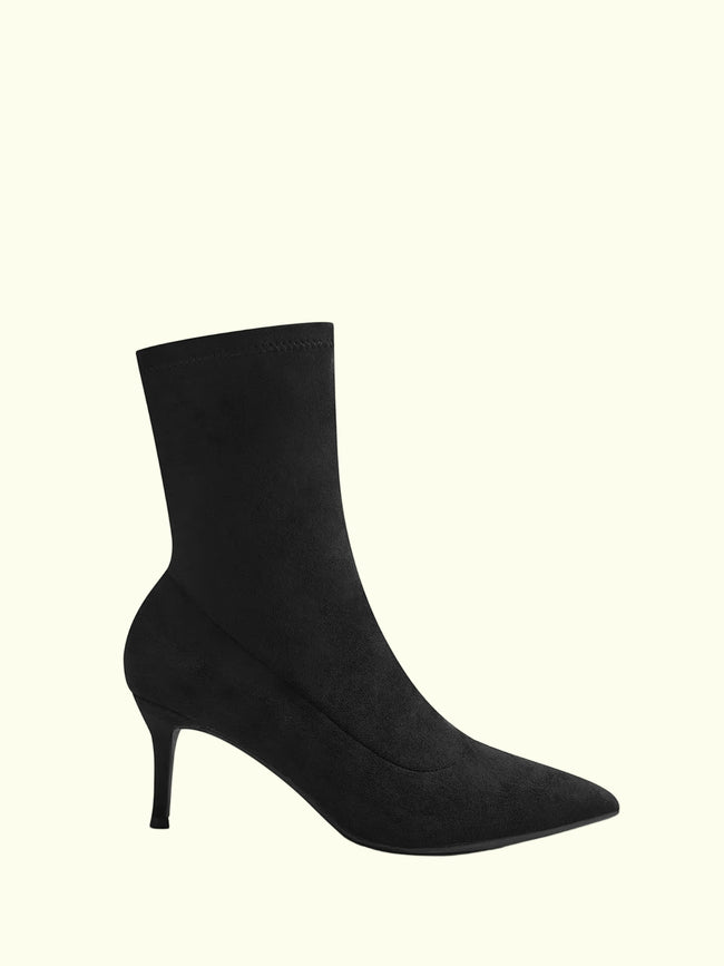 Slingback Absatz Stiefeletten aus Wildleder