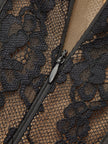 Faltenrock Satinbesatz Spitzen-Cami-Kleid