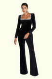 Kendall - Schwarzer Samt-Overall