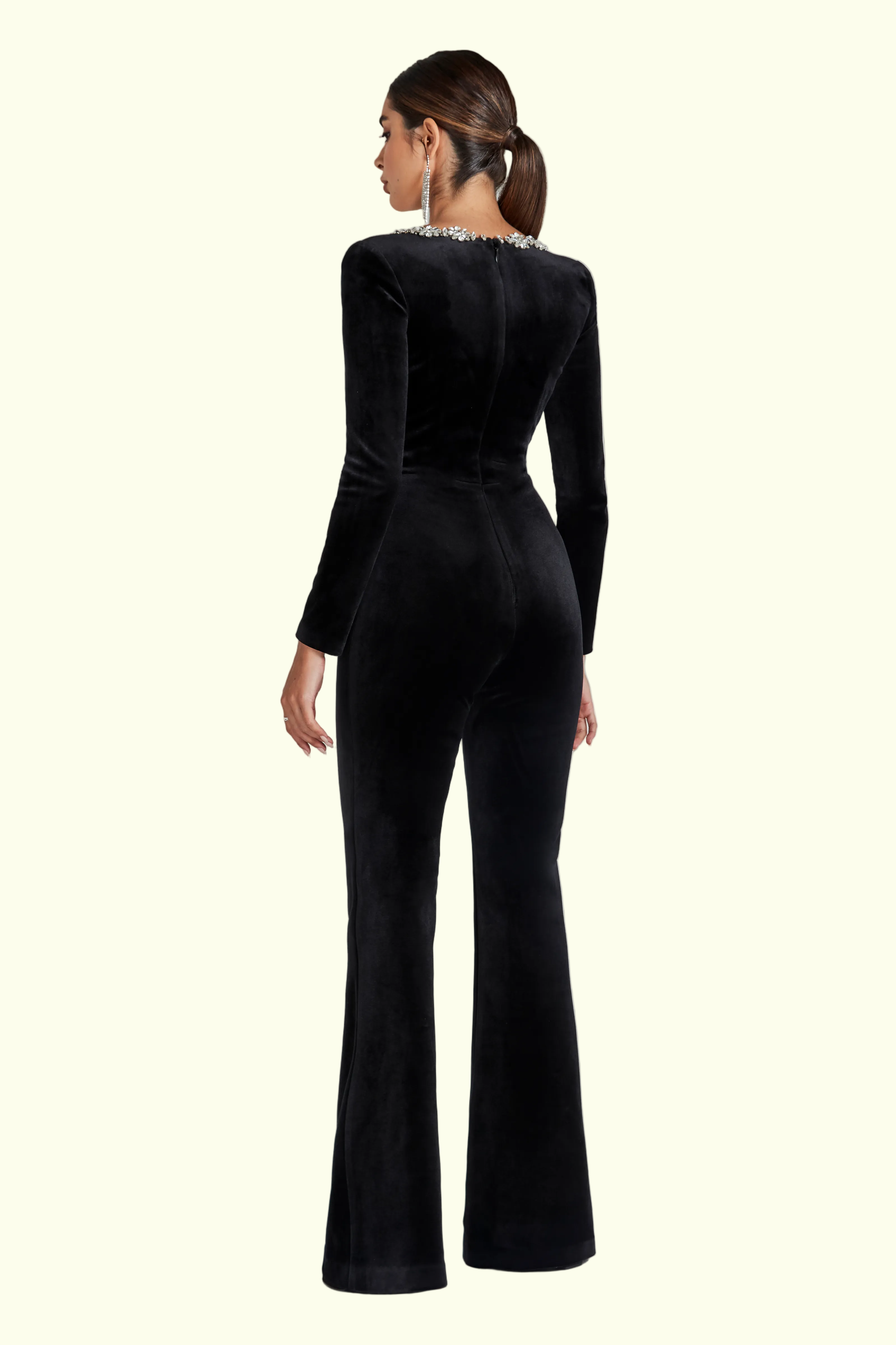Kendall - Schwarzer Samt-Overall
