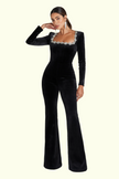 Kendall - Schwarzer Samt-Overall