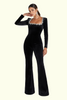 Kendall - Schwarzer Samt-Overall