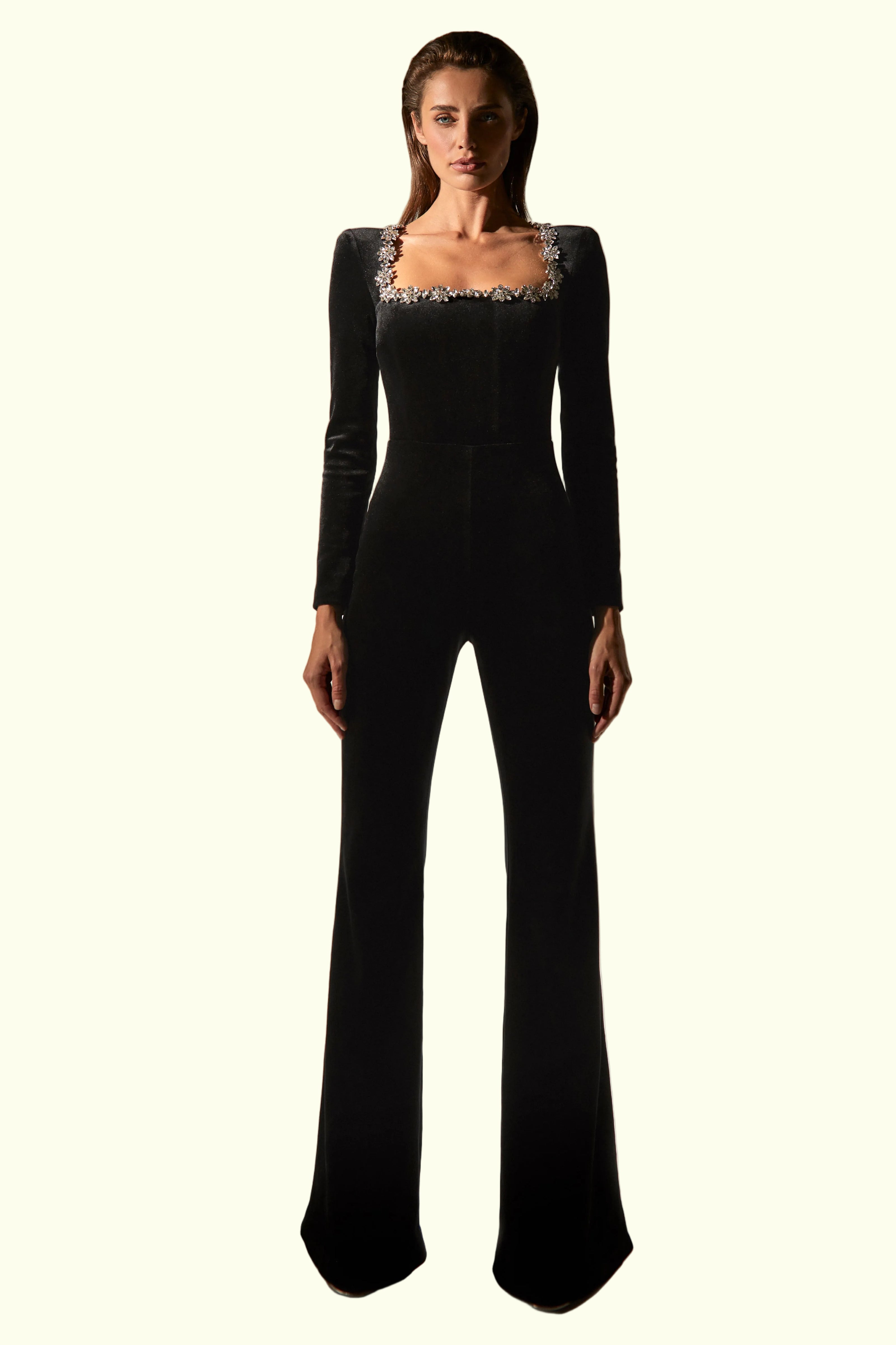 Kendall - Schwarzer Samt-Overall