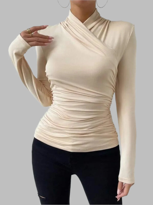 Faltenfreies Langarmtop mit Slim-Fit-Effekt