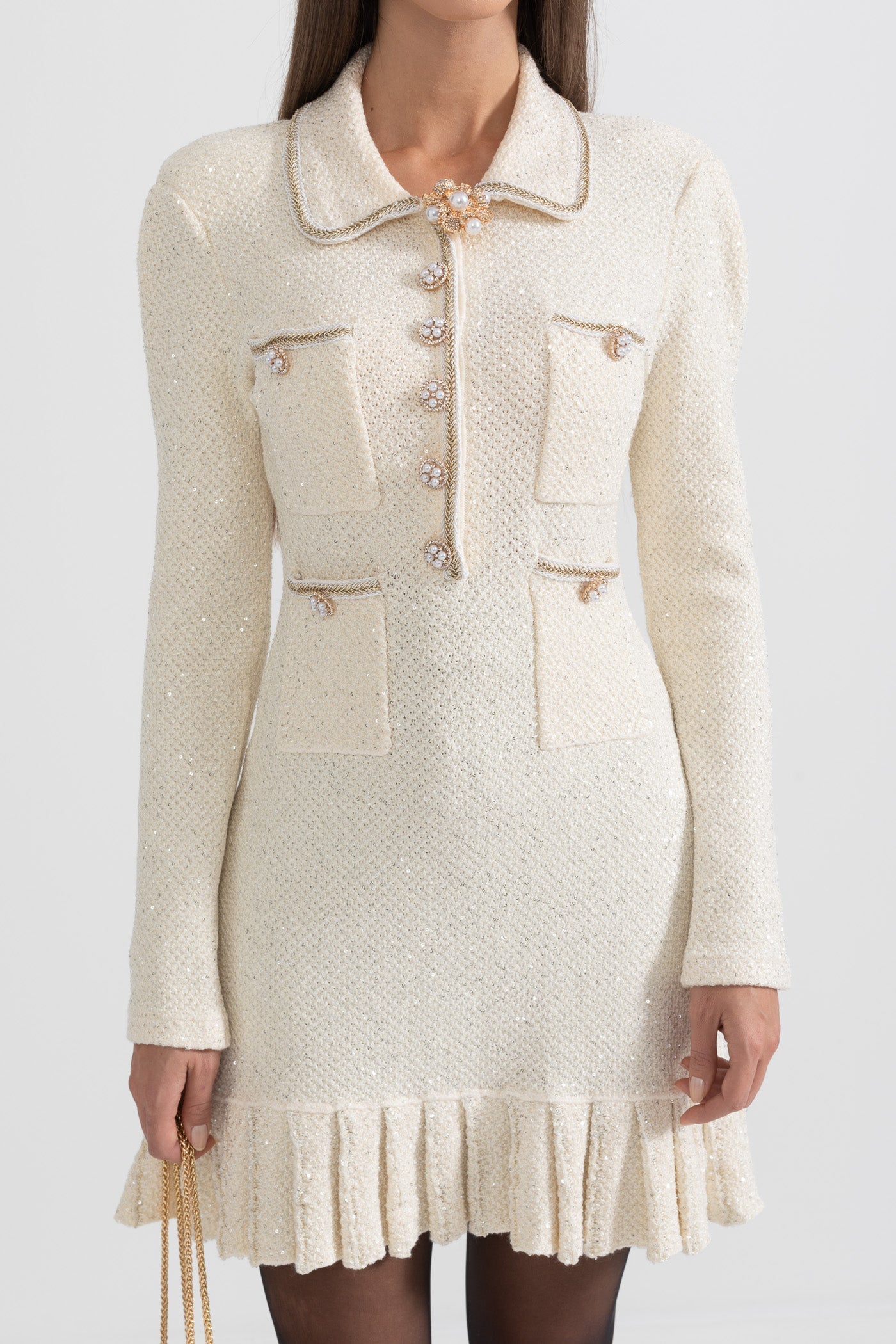 Giulia Strickkleid – Elfenbein