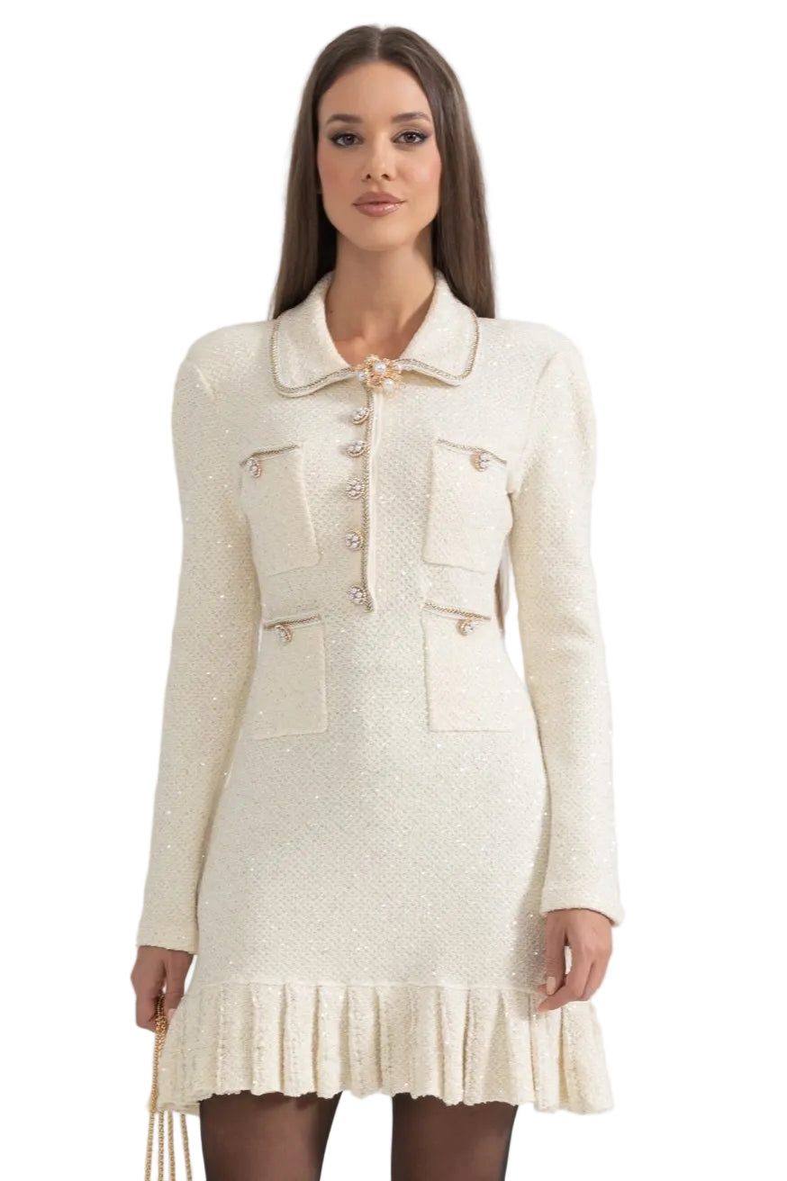Giulia Strickkleid – Elfenbein