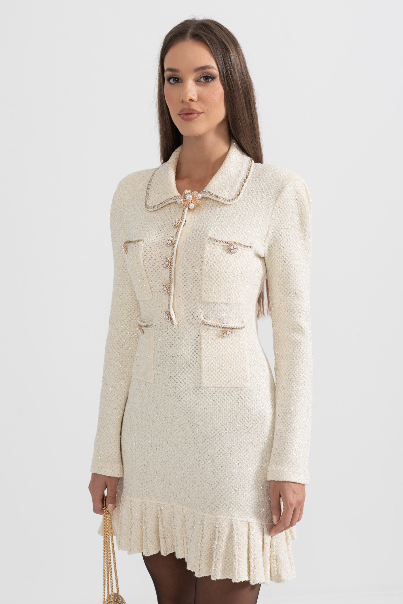 Giulia Strickkleid – Elfenbein