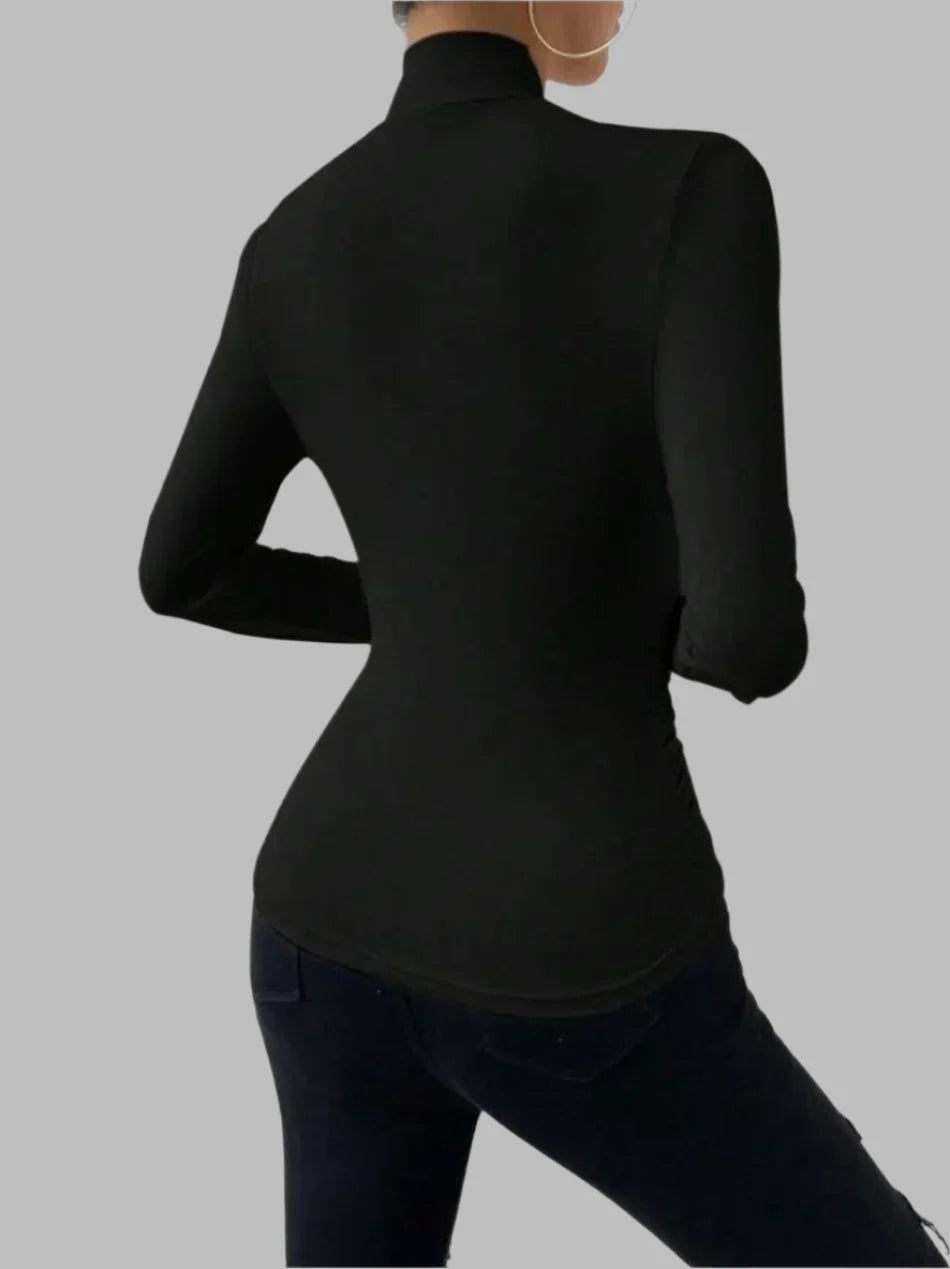 Faltenfreies Langarmtop mit Slim-Fit-Effekt