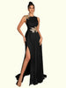 Blumenkleid mit Rundhalsausschnitt A-Linien Schnitt