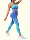 Sandra - Stilvolle und Bequeme Blaue Leggingset mit Hoher Taille