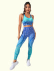 Sandra - Stilvolle und Bequeme Blaue Leggingset mit Hoher Taille