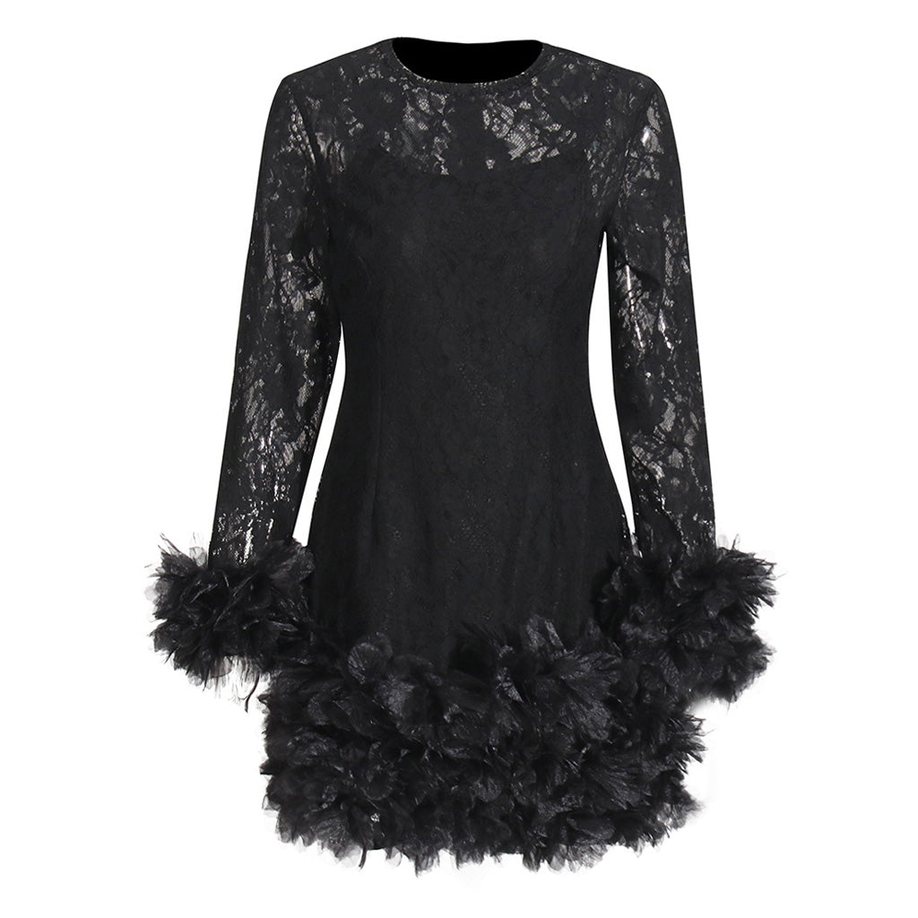 Romantisches Rundhals Mini-Dress-Faya
