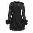 Romantisches Rundhals Mini-Dress-Faya