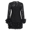 Romantisches Rundhals Mini-Dress-Faya