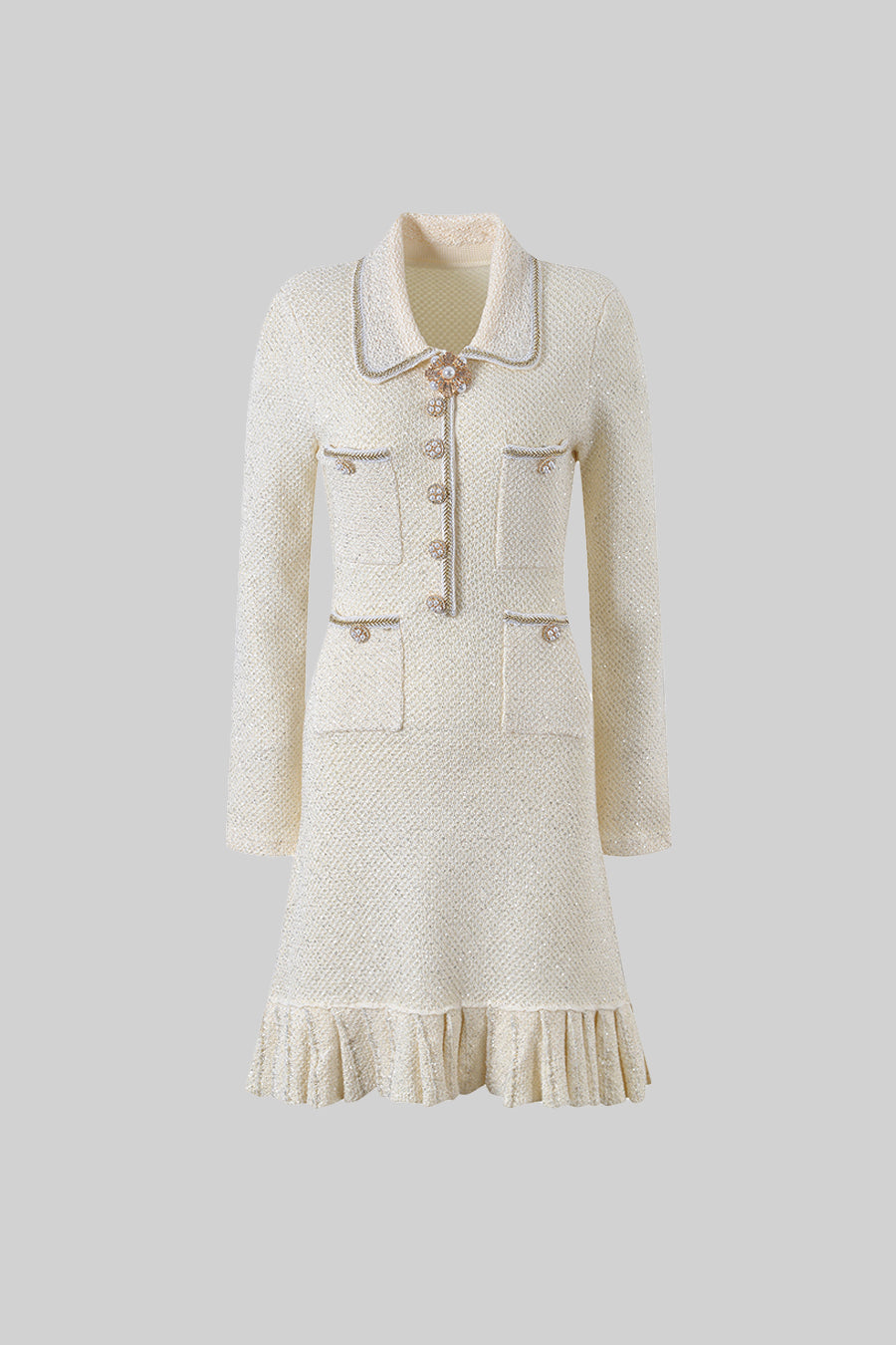 Giulia Strickkleid – Elfenbein